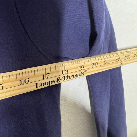 Soft Surroundings Blue Tunic Top Women’s S Long Sleeve Pockets Grommet Detail - Picture 3 of 9